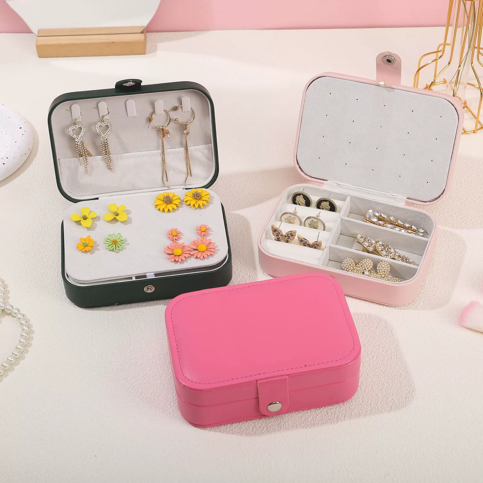 Travel Earring Ring Necklace Storage Box — jewelry box wholesale pick on JewelKeep